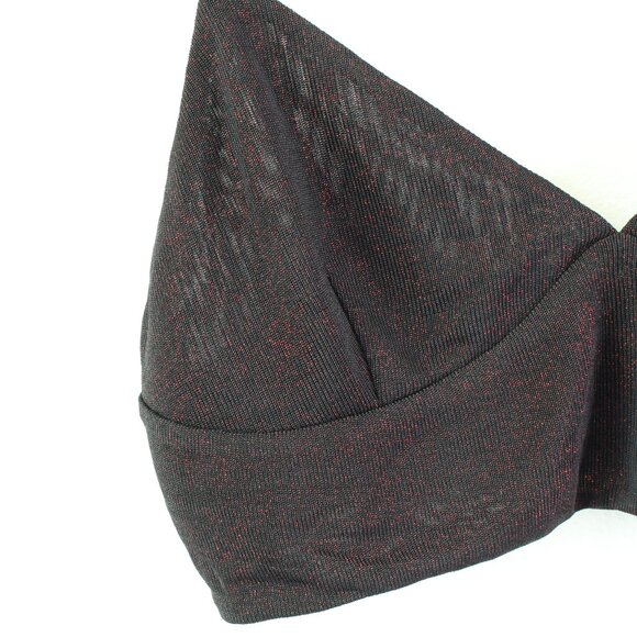 Revolve by the way. Metallic Shimmer Crop Cami Black Red Size S - Picture 3 of 7